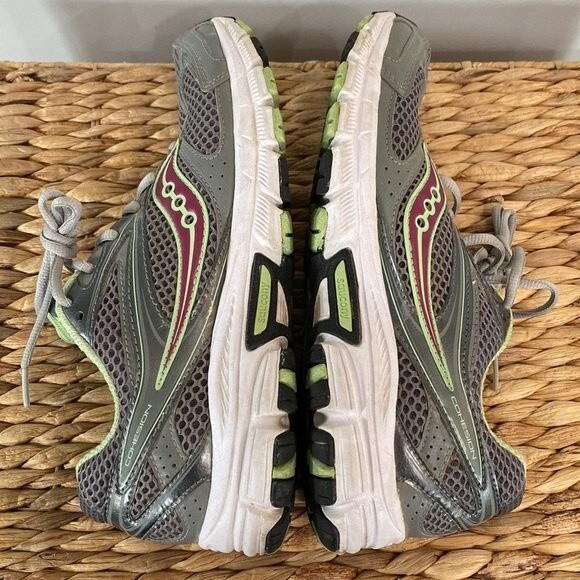 Saucony Cohesion XT-600 Athletic Running Shoes Performance Wear Lime Green Pink - Picture 7 of 12